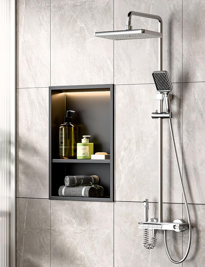 Black LED Shower Niche Stainless Steel 304 - Image 2