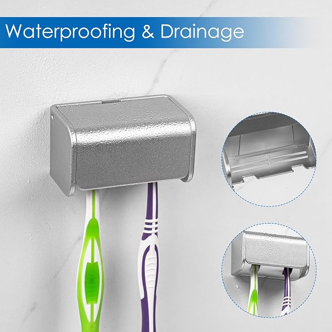 2 PCS Toothbrush Holder Wall Mounted - Image 2