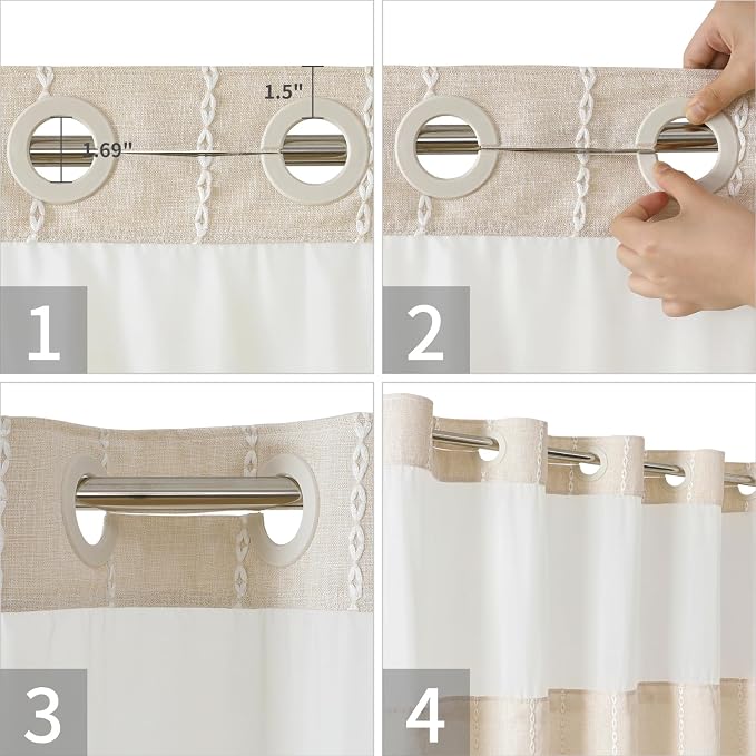 No Hook Stall Shower Curtain - Image 5