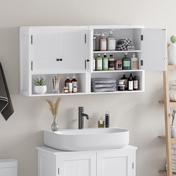 Wall-Mounted Bathroom Storage Cabinet, Waterproof Multi-Layer Adjustable Shelf by VDNEND
