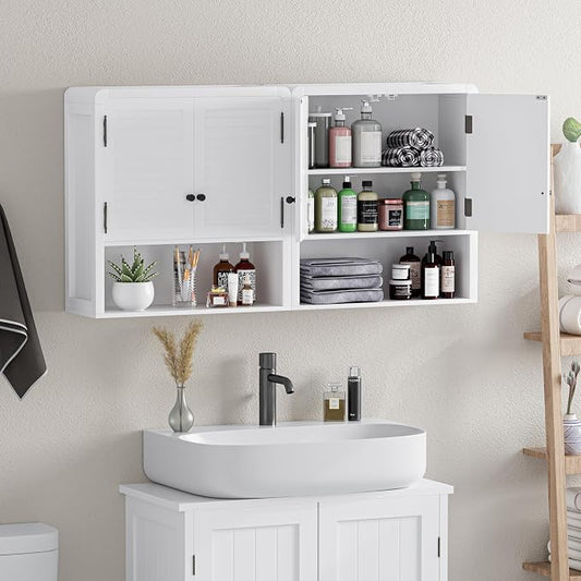 Wall-Mounted Bathroom Storage Cabinet, Waterproof Multi-Layer Adjustable Shelf by VDNEND