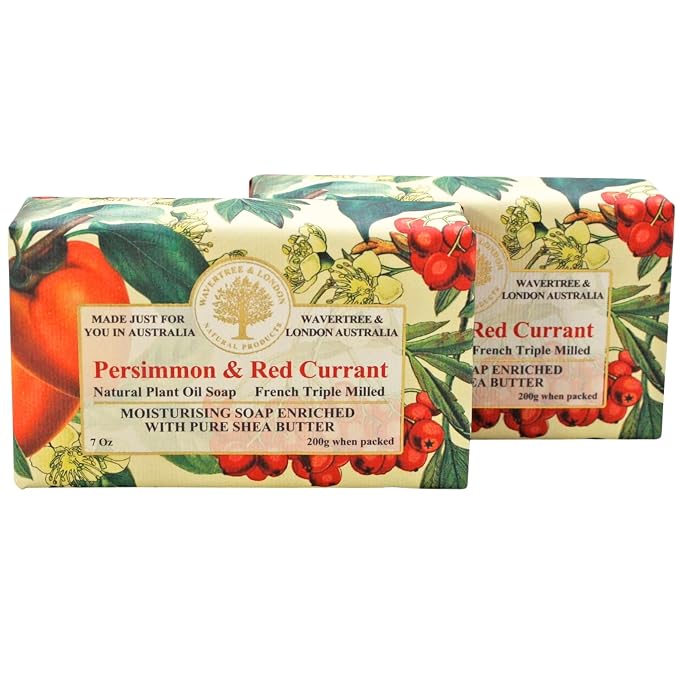 Wavertree & London Persimmon & Red Currant Scented Natural Soap Bars, 7 oz by AustralianNaturalSoap