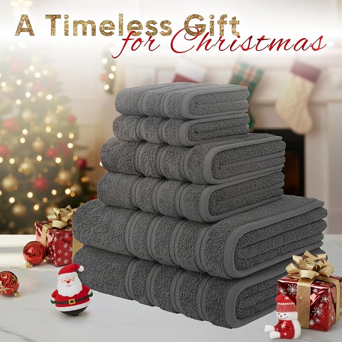 American Soft Linen Luxury 6 Piece Towel Set, 2 Bath Towels 2 Hand Towel 2 - Image 2