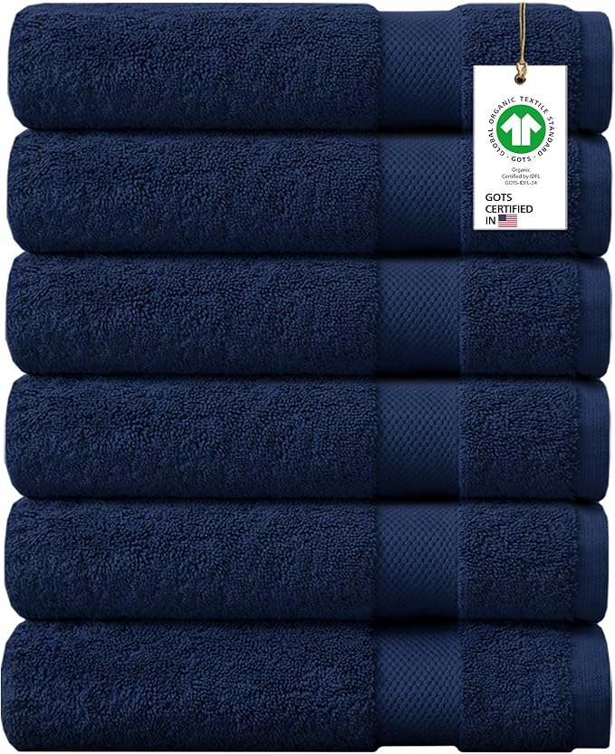 Delara 100% Organic Cotton Towels 650 GSM Plush Feather Touch Quick Dry Bath by Delara