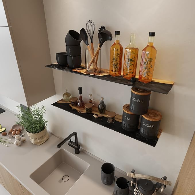 RWA Live Edge Floating Shelf – Unique Wood Floating Shelf - Image 3