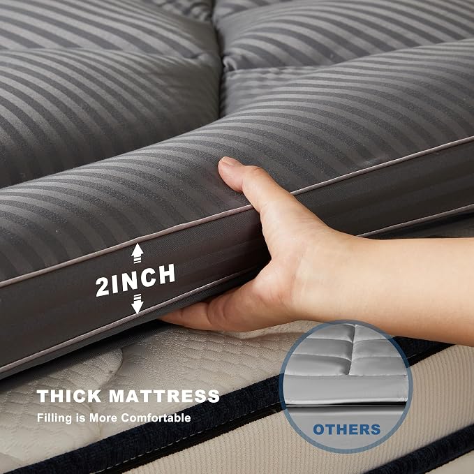 BEDLORE Queen Mattress Topper, Thick Pillow Top Pad - Image 7