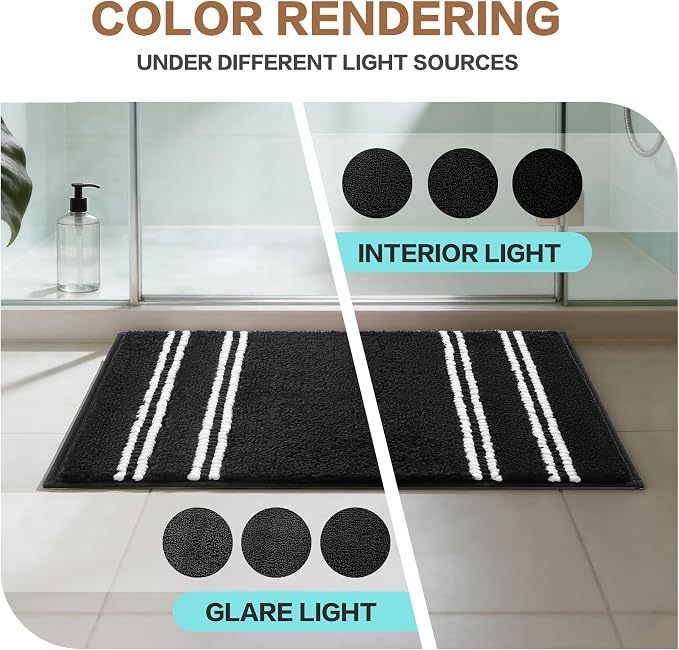 Kmson Bathroom Rugs Mat, Non-Slip Fluffy Thick Water Absorbent Microfiber Mat - Image 8