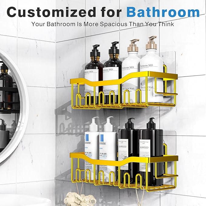 EUDELE Shower Caddy 2 Pack, Adhesive Organizer - Image 3