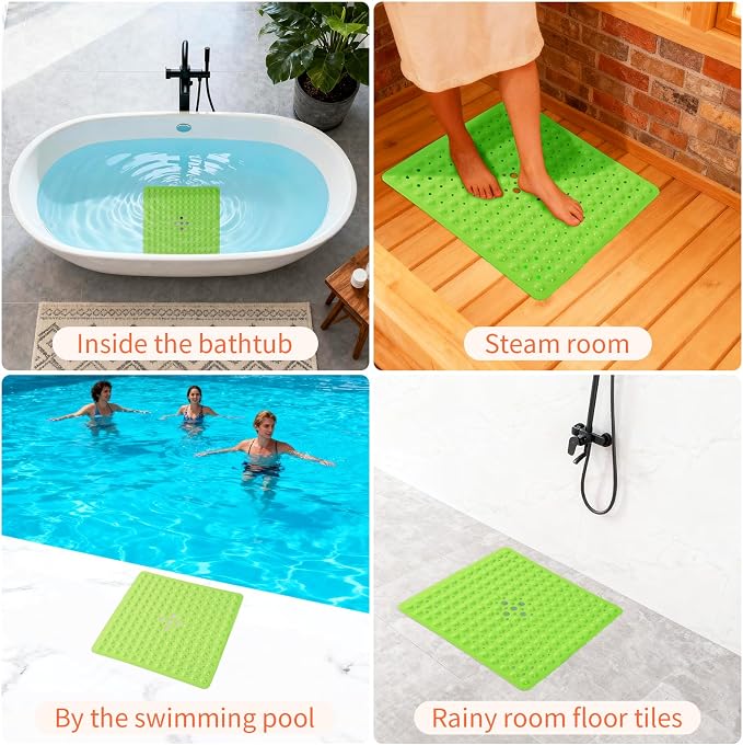 Anti-Slip Bathtub Shower mat, 20.8×20.8（Approximately 53×53cm） inch Soft - Image 7