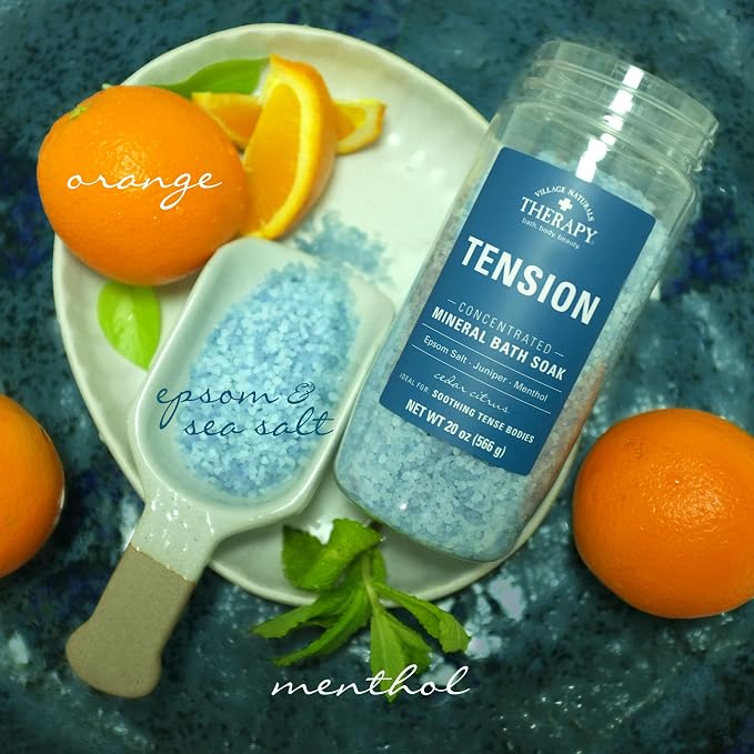 Village Naturals Therapy Tension Concentrated Mineral Bath Soak, Cedar Citrus - Image 4