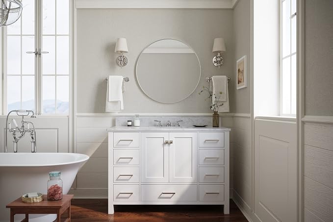 ARIEL 49" White Bathroom Vanity - Image 3
