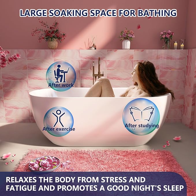 67" Acrylic Free Standing Tub, Stand Alone Tub, Freestanding Bathtub, Soaking - Image 4