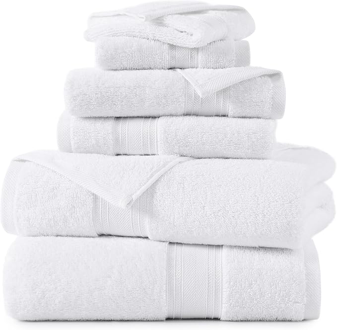 LANE LINEN Towel Set of 6 – 100% Mercerized Cotton, Zero Twist, 2 Large Bath - Image 2