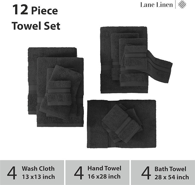 LANE LINEN 12 Pack Premium Towels - Image 3