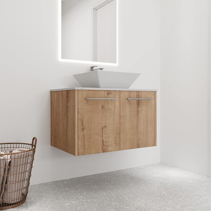 30 Inch Bathroom Vanity with Sink, Modern Wall Mount Floating Bathroom Vanity - Image 5