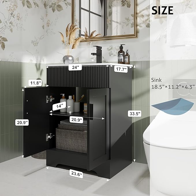 eclife 24" Bathroom Vanities Sink Combo - Image 2