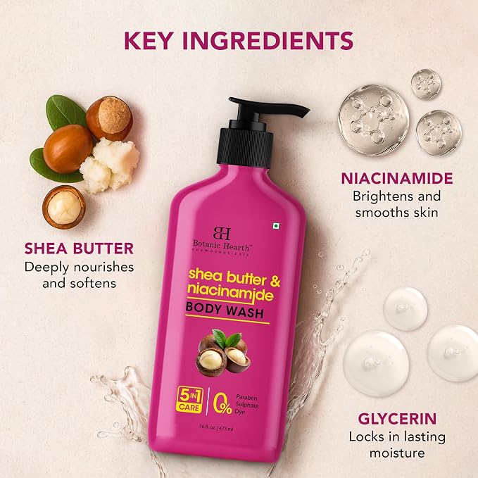 Botanic Hearth Shea Butter & Niacinamide Body Wash – Deeply Nourishing & - Image 2