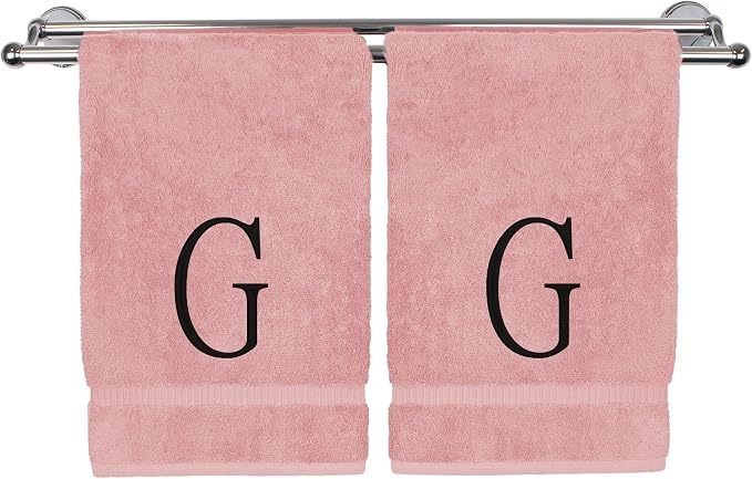 Monogrammed Hand Towel, Personalized Initial Gift, Extra Absorbent 100% Turkish by BareCotton