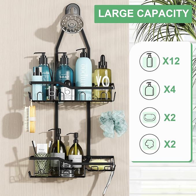 Shower Caddy Hanging, Rustproof Anti-Swing Shower Organizer, Hanging Bathroom - Image 6