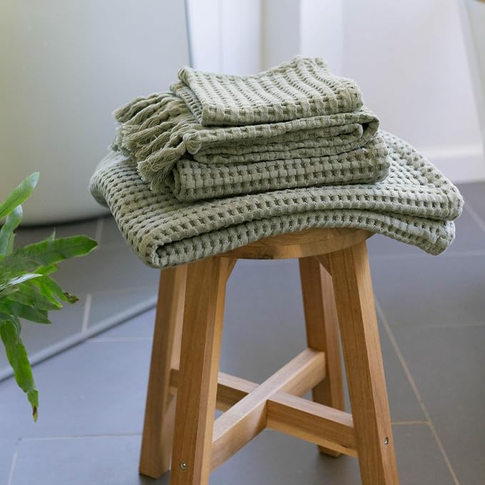 GILDEN TREE Waffle Hand Towels for Bathroom Quick Drying Lint Free Thin - Image 3