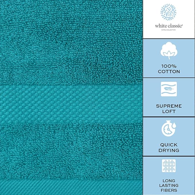 White Classic Luxury Aqua Hand Towels - Image 7
