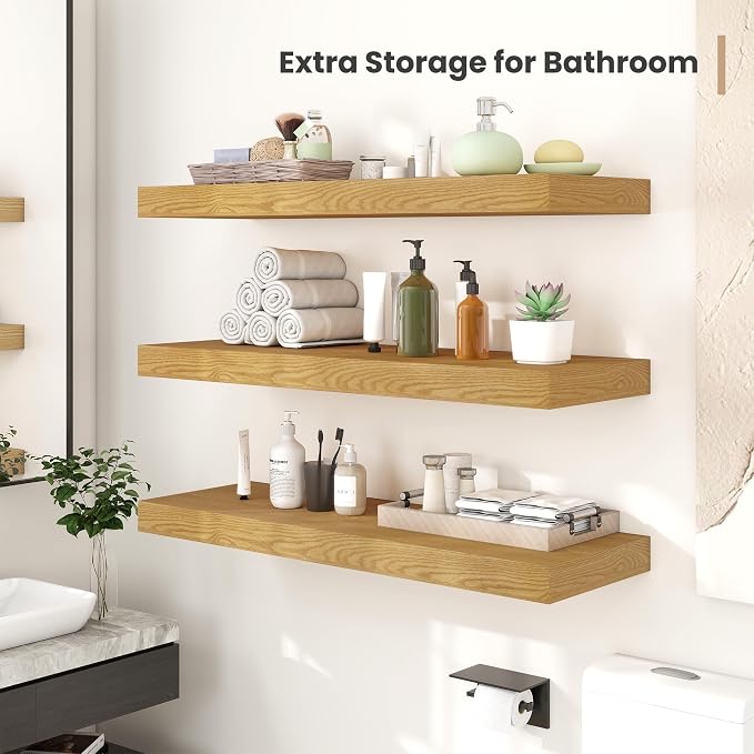 Heimlove 12" Deep Floating Shelves, 36 x 12 Inch Wall Mounted Long Floating - Image 5