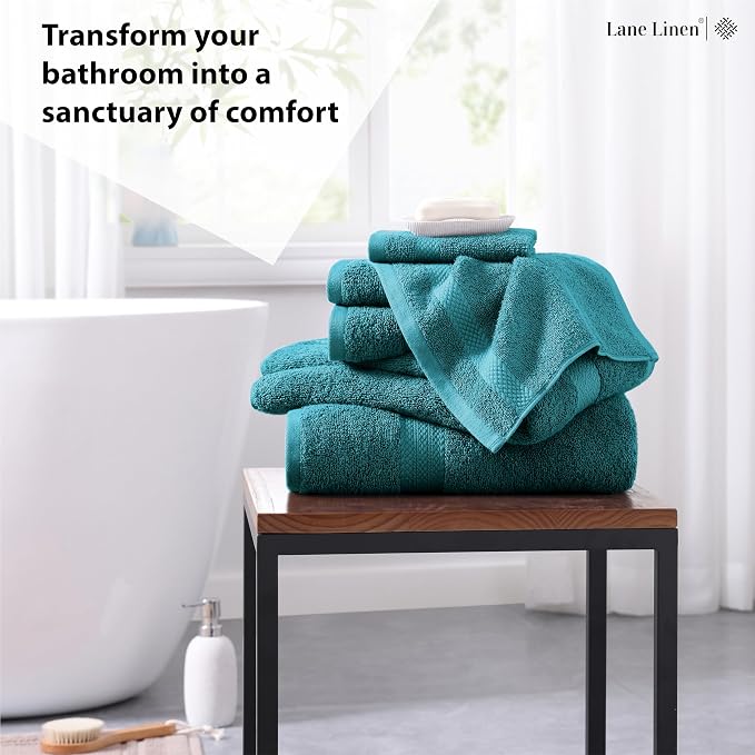 LANE LINEN 100% Cotton 6 Piece Bath Towel Set - Image 3