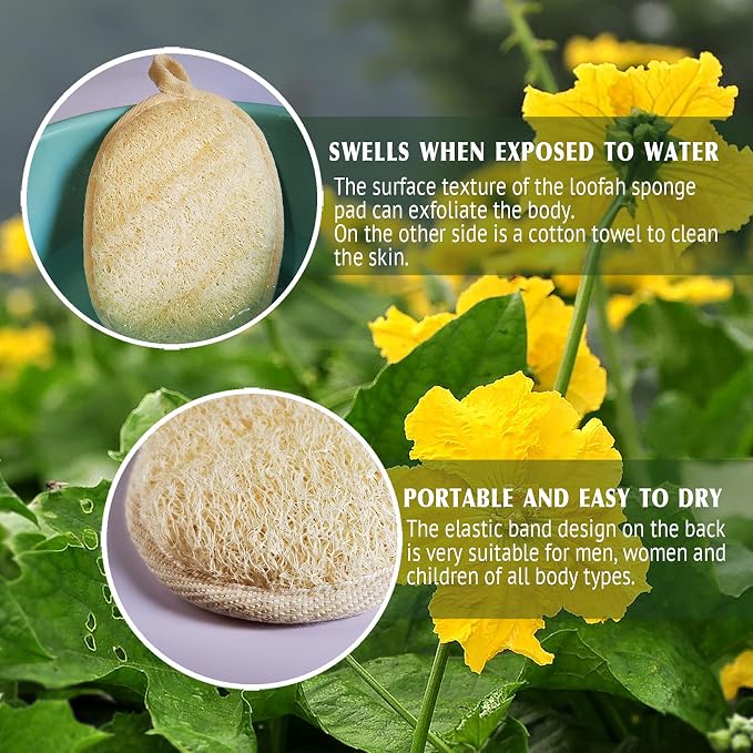 Natural Loofah Sponge Exfoliating Body Scrubber, Made - Image 4