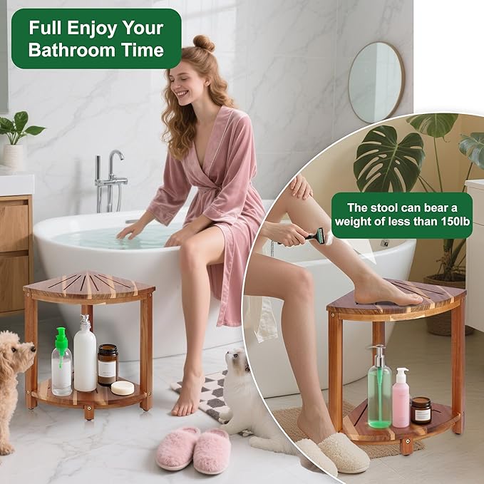 Bathroom Corner Shower Stool - Image 3