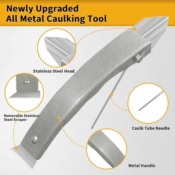 Caulking Tool-Caulk Remover Tool Kit, Grout Removal Tool, Silicone Bathroom - Image 2