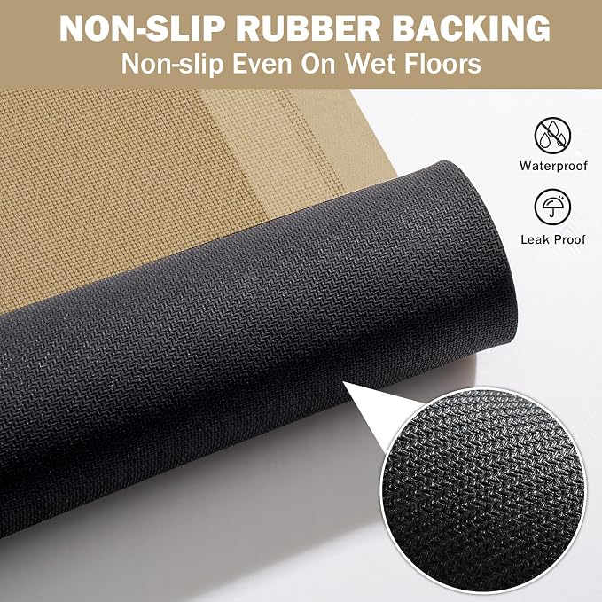 Extra Long Non Slip Bathroom Runner Bath Mat, Rubber Backing Ultra Thin Bath - Image 4