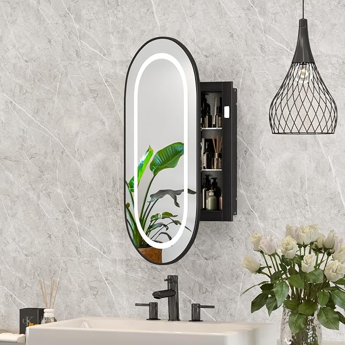 Led Oval Medicine Cabinet Mirror - Image 3