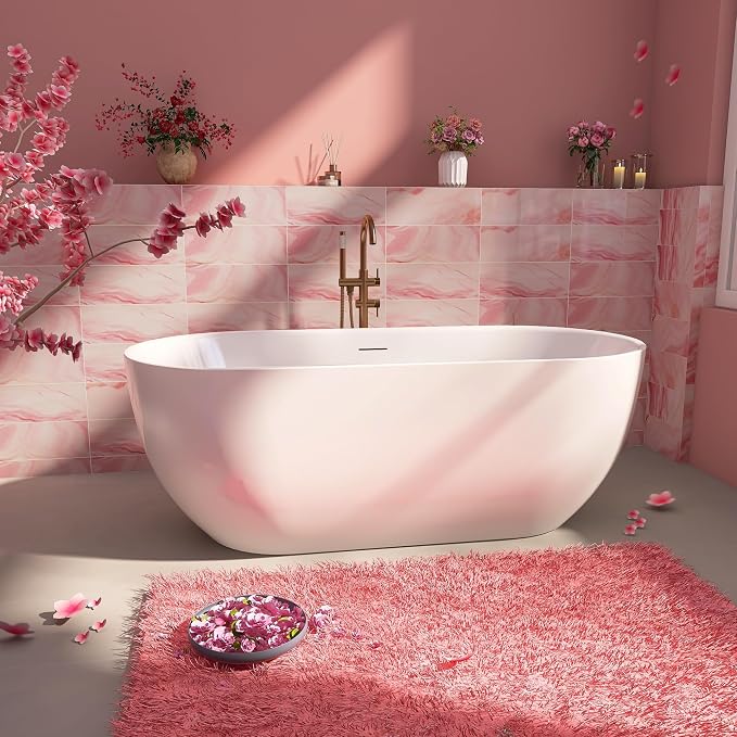 67" Acrylic Free Standing Tub, Stand Alone Tub, Freestanding Bathtub, Soaking by YinzanwBathtub