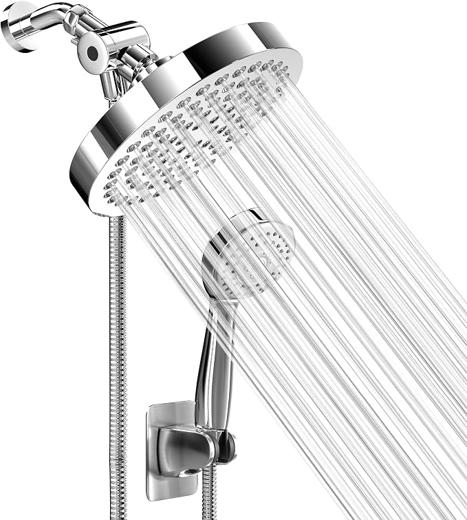 Shower Head With Handheld Combo, 6 Inch High Pressure Rainfall Showerhead With by Heatsistence