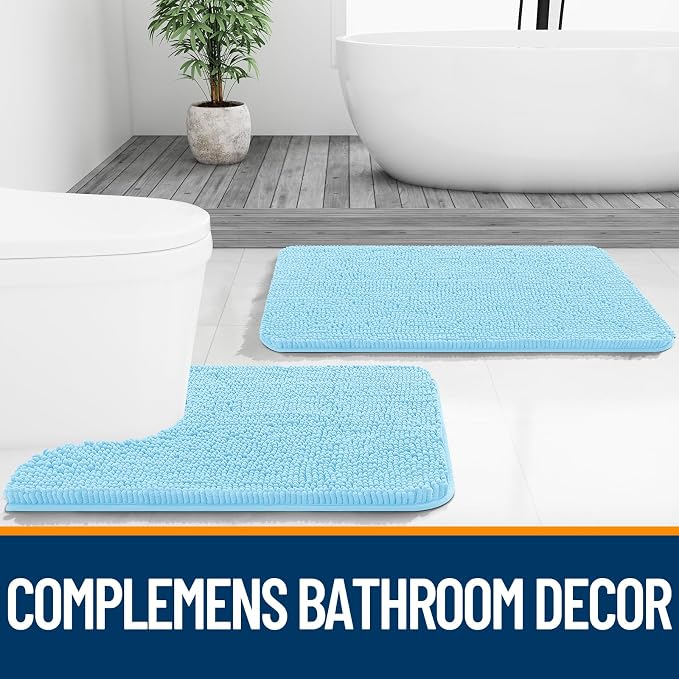 OLANLY Bathroom Rugs 36x24, Extra Soft Absorbent Chenille Bath Rugs, Rubber - Image 7