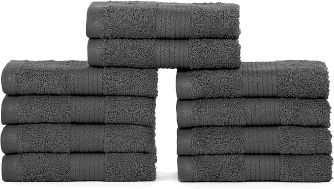 Ample Decor Wash Cloths Pack of 10, Oeko Tex Certified 600 GSM 100% Cotton Soft - Image 3