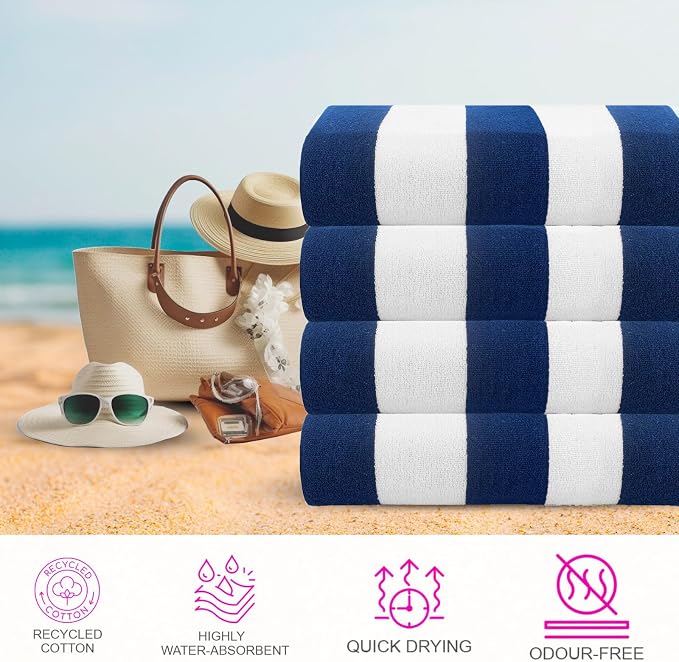 CASA COPENHAGEN Cabana Towel Designed in Denmark Rough and Tough, Quick Dry - Image 2