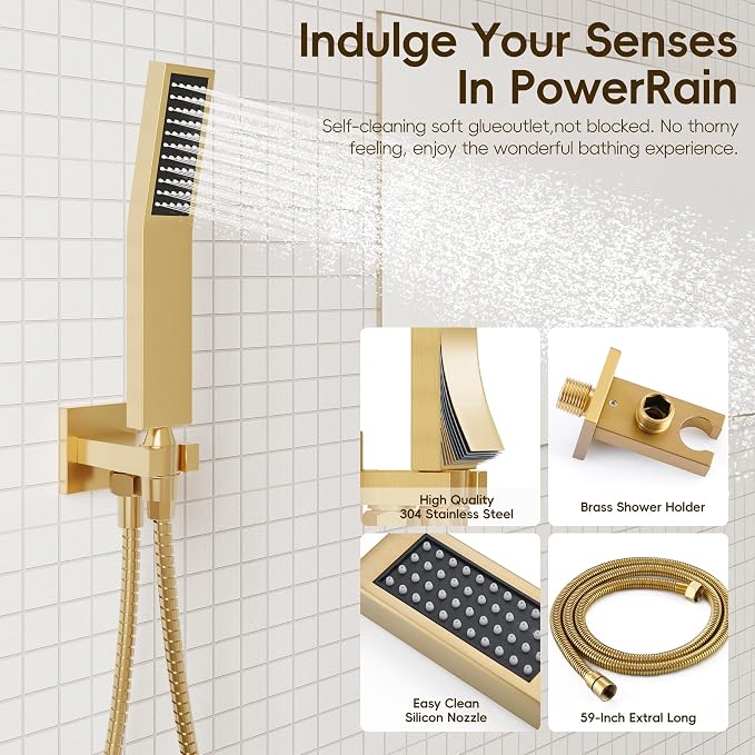 Gold Shower System, Shower Faucet Set - Image 5