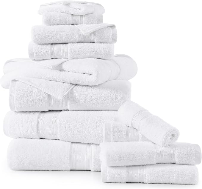 LANE LINEN 100% Mercerized Cotton Bath Towels Set of 12 – Zero Twist, 4 Bath - Image 2