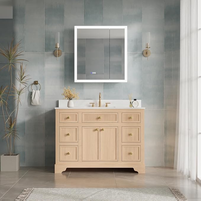 WELLFOR 30 x 32 Inch LED Medicine Cabinet - Image 5