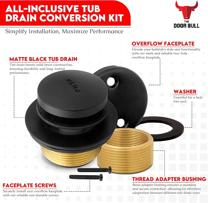 Tip-Toe Bathtub Drain Trim Kit - Image 3
