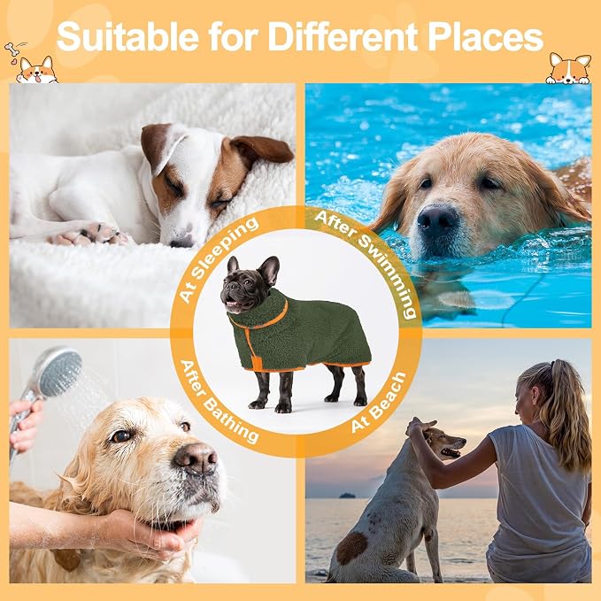 Bienbee Dog Bathrobe, Quick Drying Super Absorbent Dog Robes - Image 6
