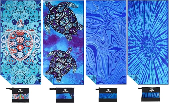 4 Pack Microfiber Lightweight Thin Beach Towel Sand Free Quick Dry Super by Yongoesbeachtowel