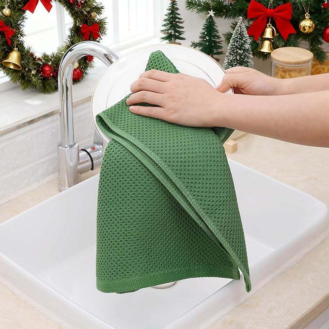 Homaxy 100% Cotton Waffle Weave Kitchen Dish Towels, Ultra Soft Absorbent Quick - Image 4