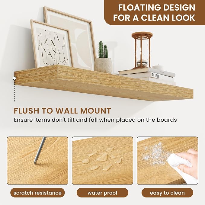 fuqing Floating Shelves for Wall, Wall Mounted Wood Floating Shelf - Image 5