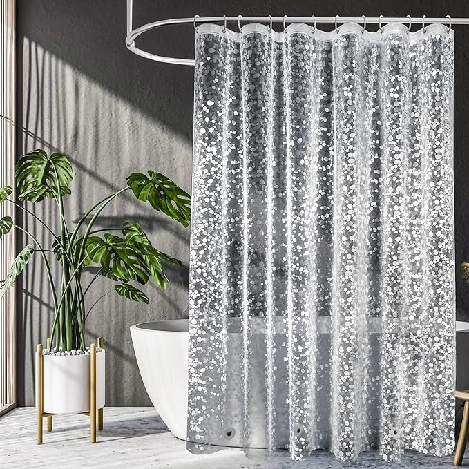 UFRIDAY Long Shower Curtain Liner 72 x 78 Inch, Thick EVA Waterproof Weighted by UFRIDAY