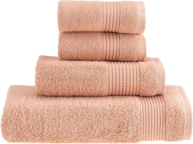 HALLEY Turkish Cotton Towels 1 Bath Towel 1 Hand Towel 2 Washcloths, Super Soft by HALLEY-TurkishCottonTowels