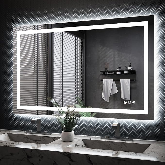 ISKM 48'' x 30'' LED Mirror for Bathroom Lighted Vanity Mirror for Wall Front by ISKM-IStillKeepMovin