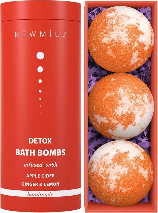 Natural Detox Bubble Bath Bombs Apple Cider Ginger Lemon Essential Oils Cleanse by NewMiuz
