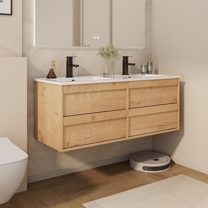 eclife 48" Floating Bathroom Vanity Sink Combo, Wall Mounted Modern Minimalist - Image 3